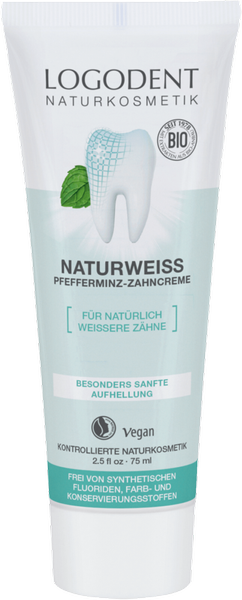 Logodent Natural White Wybielająca pasta do zębów bez fluoru 75 ml